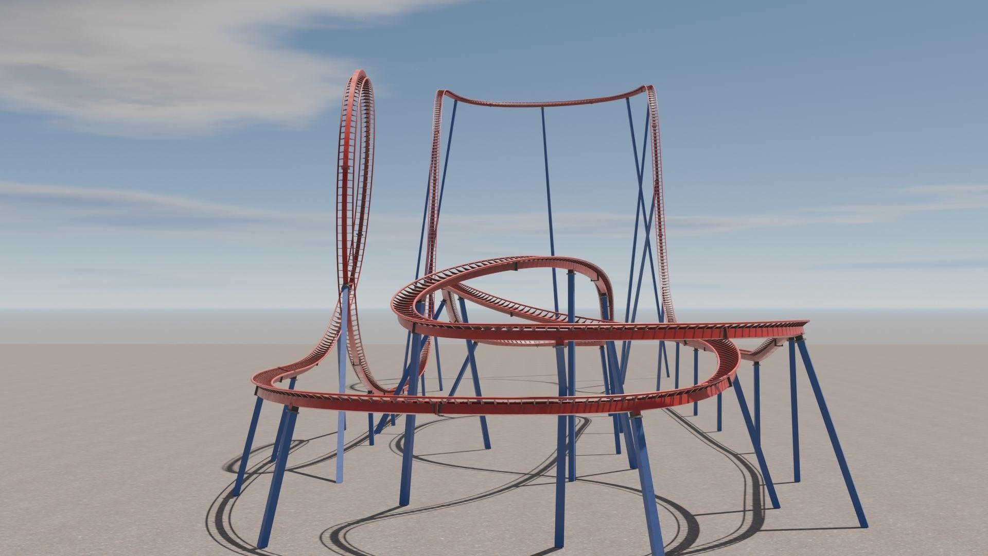 Rollercoaster 3D model Low-poly 3D model_12