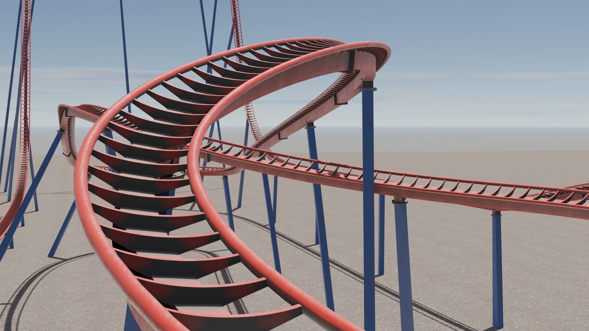 Rollercoaster 3D model Low-poly 3D model_7