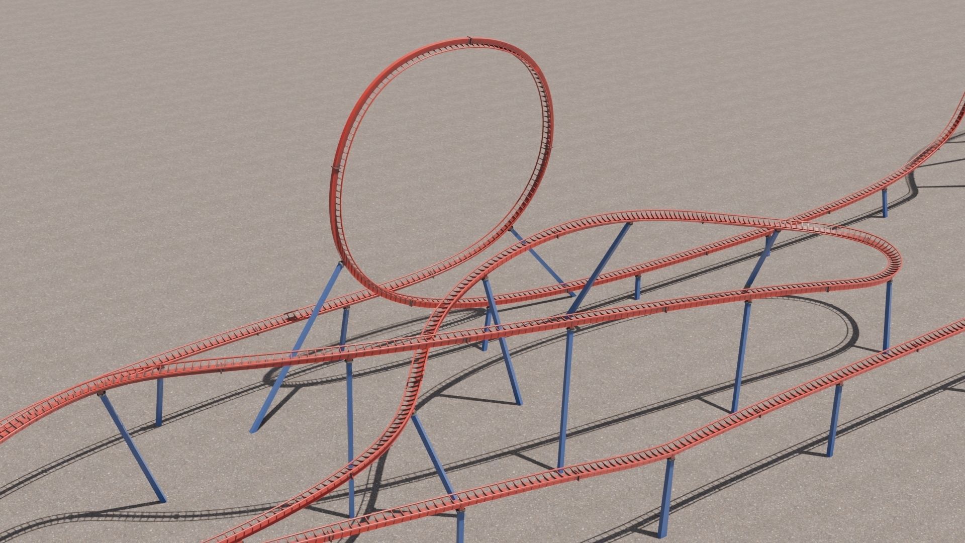 Rollercoaster 3D model Low-poly 3D model_4