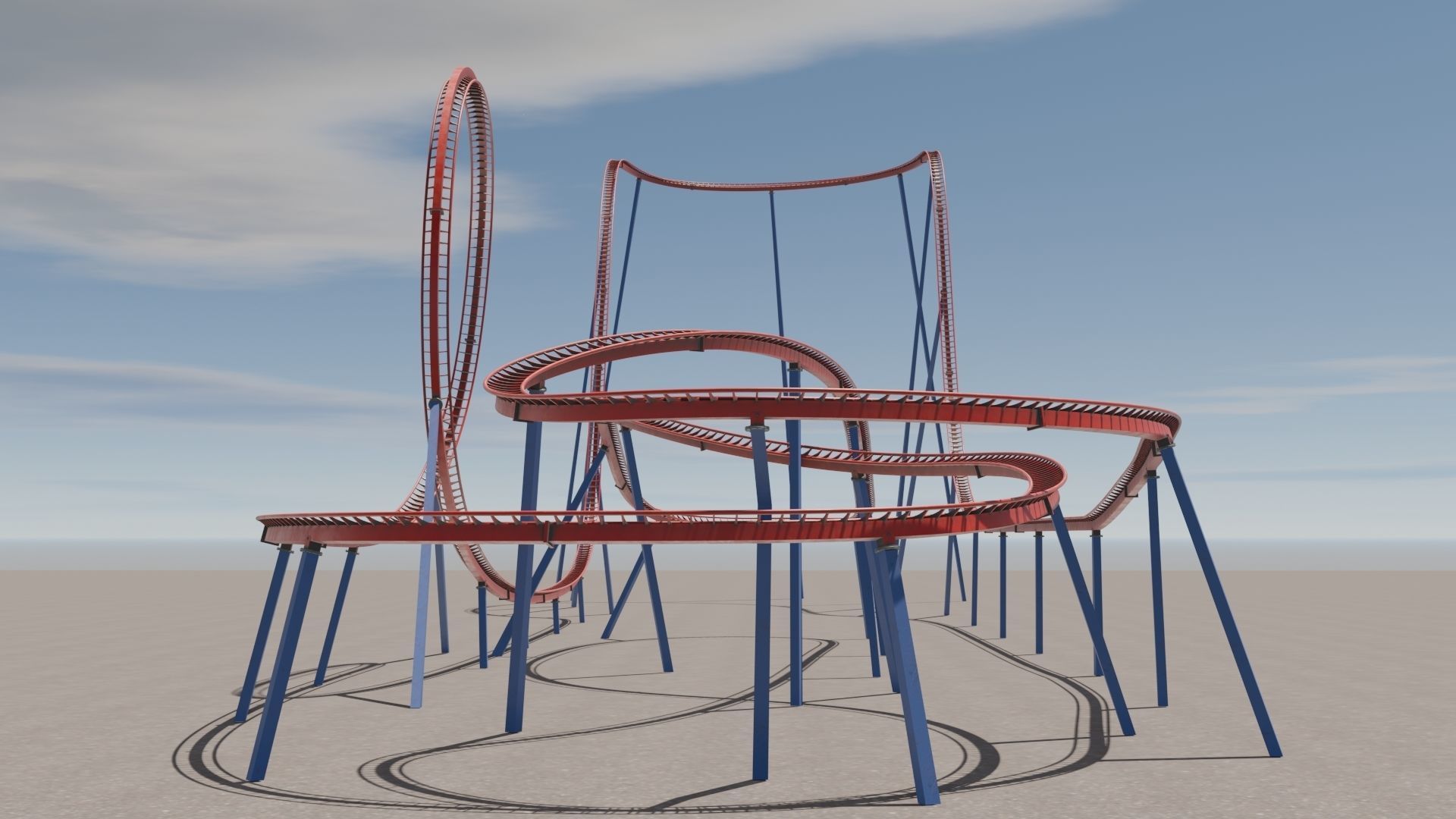 Rollercoaster 3D model Low-poly 3D model_26