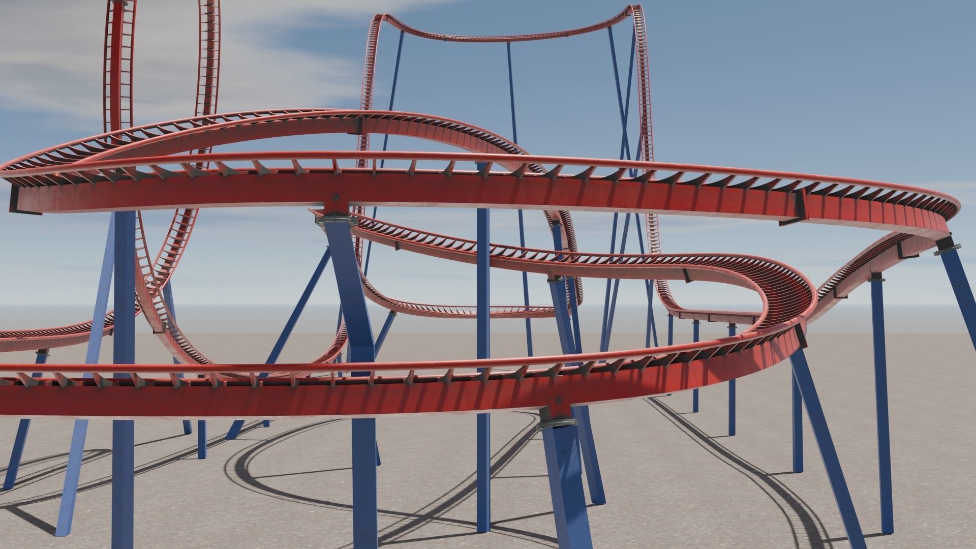 Rollercoaster 3D model Low-poly 3D model_13