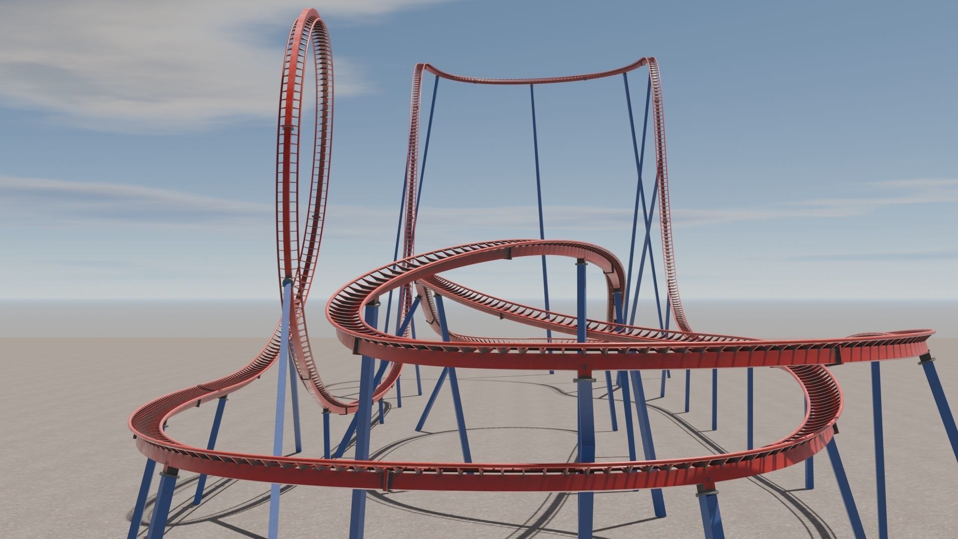 Rollercoaster 3D model Low-poly 3D model_9