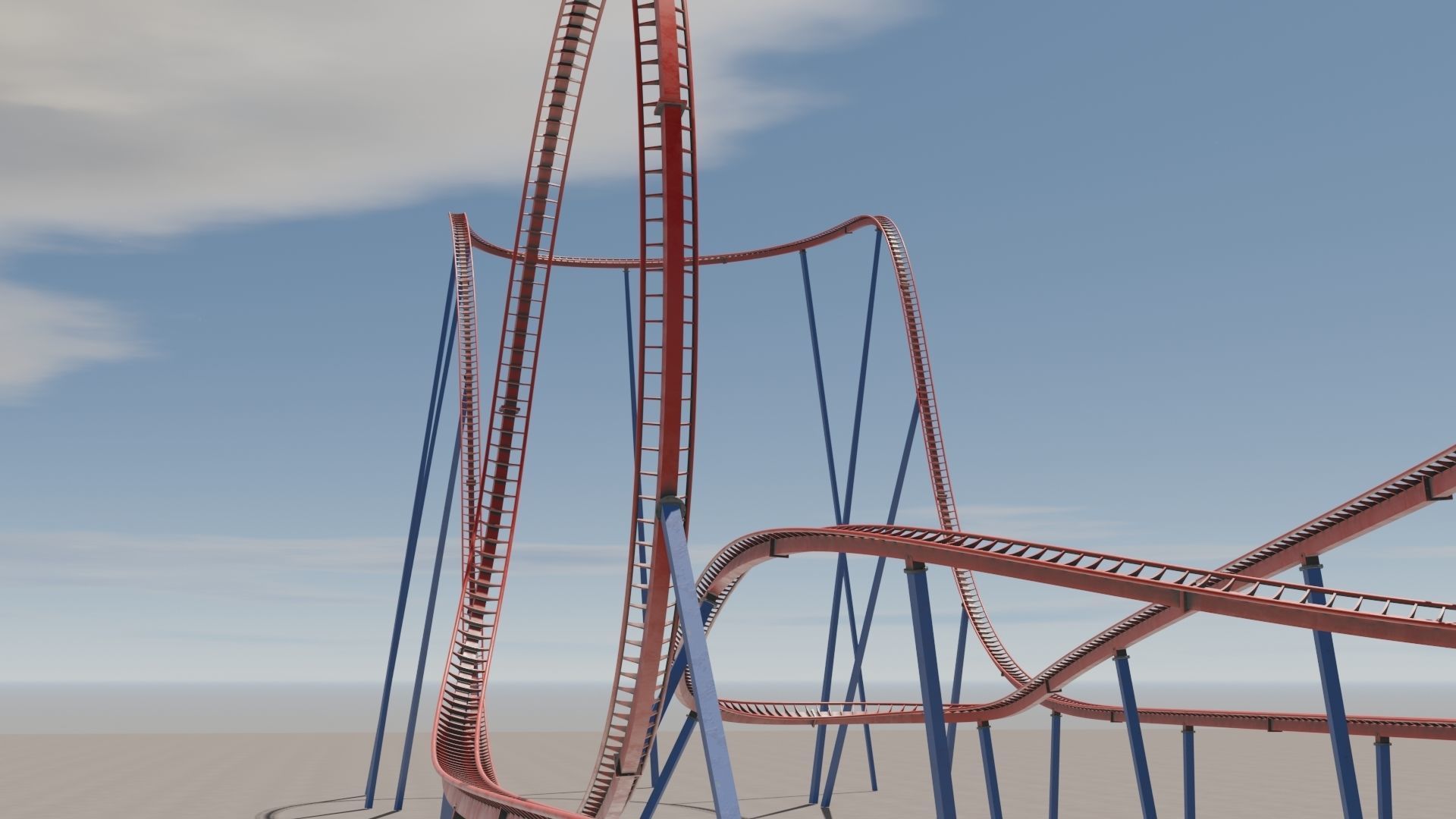 Rollercoaster 3D model Low-poly 3D model_27