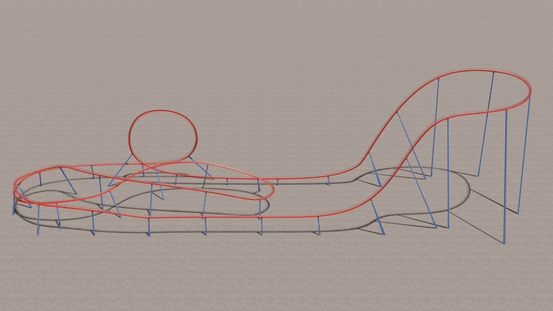 Rollercoaster 3D model Low-poly 3D model_29