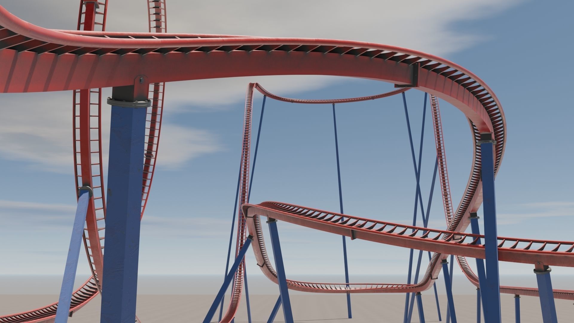 Rollercoaster 3D model Low-poly 3D model_15