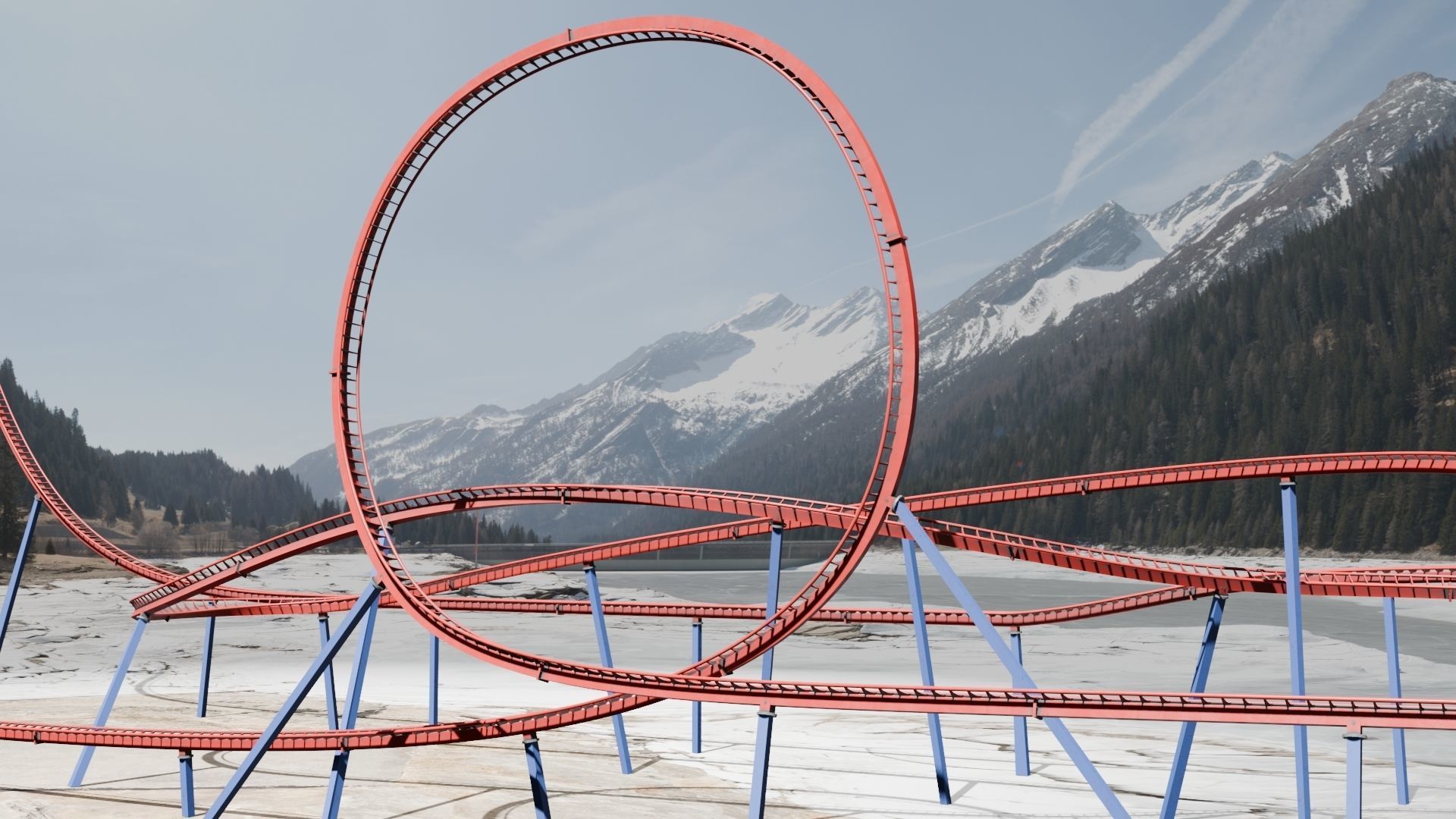 Rollercoaster 3D model Low-poly 3D model_22