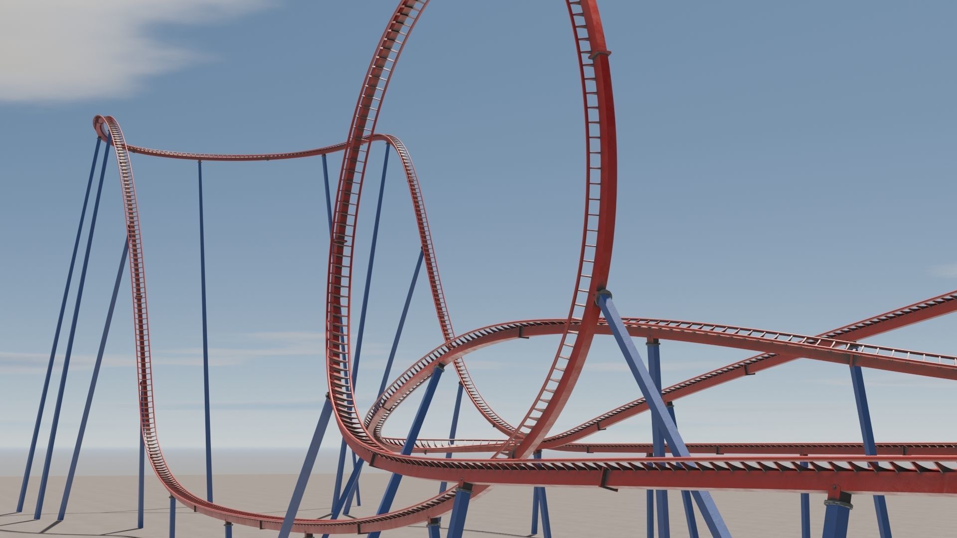 Rollercoaster 3D model Low-poly 3D model_28