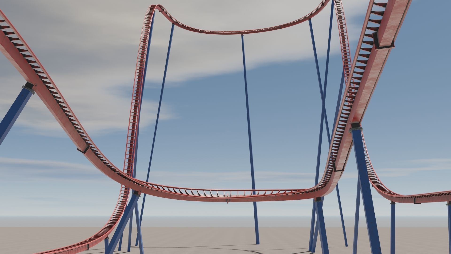 Rollercoaster 3D model Low-poly 3D model_14