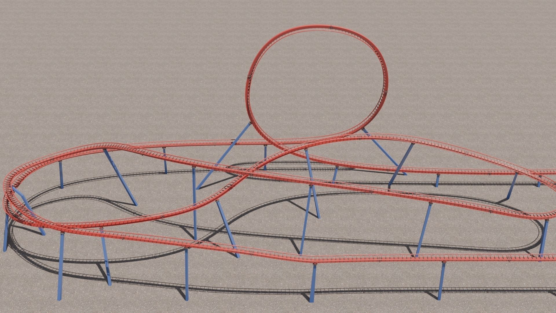 Rollercoaster 3D model Low-poly 3D model_30