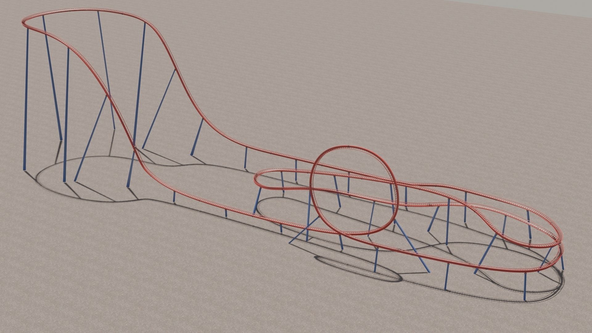 Rollercoaster 3D model Low-poly 3D model_5