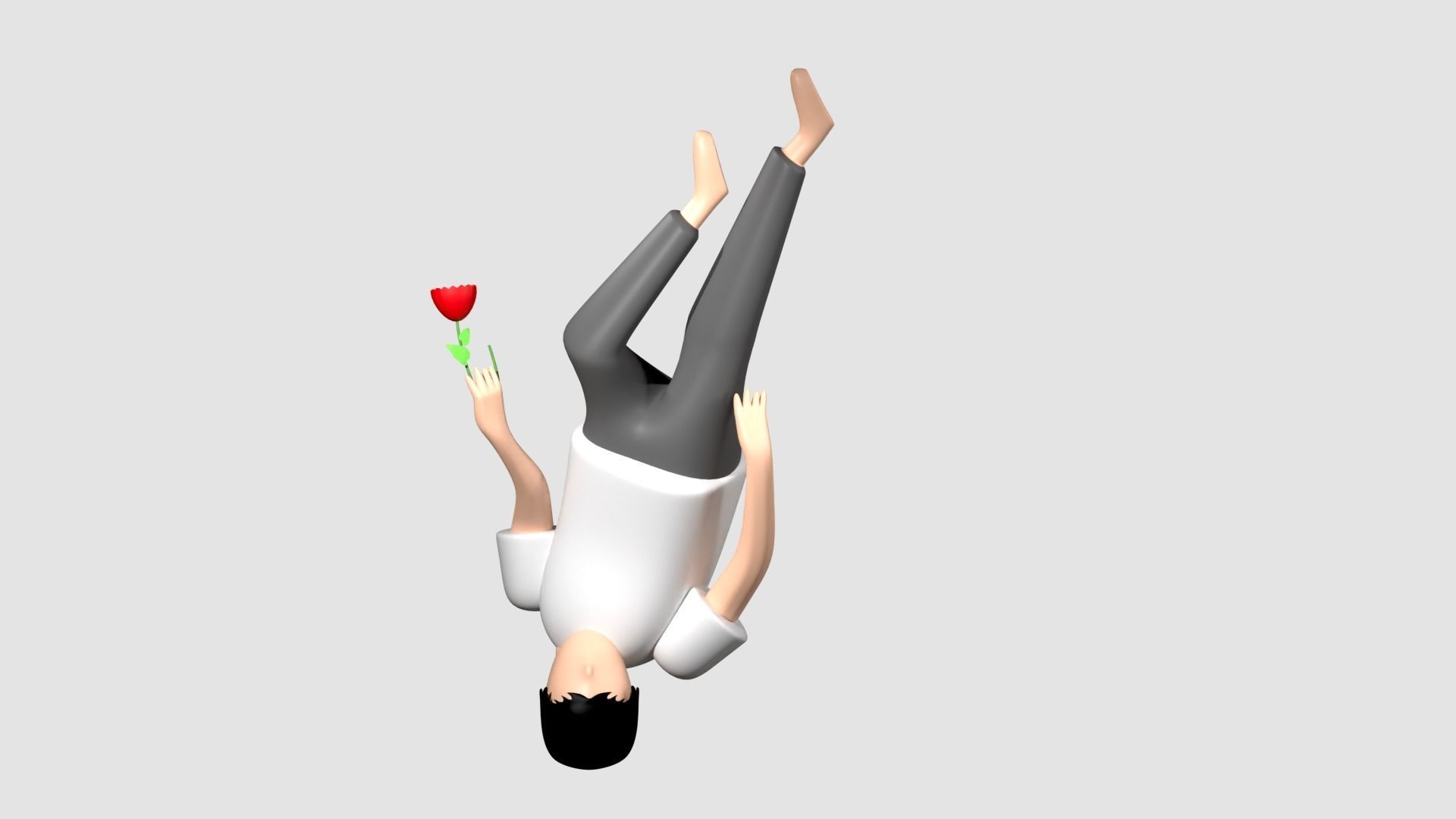 Man Falling Down Illustation 3D model_1
