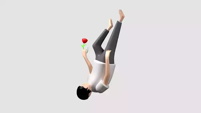 Man Falling Down Illustation 3D model