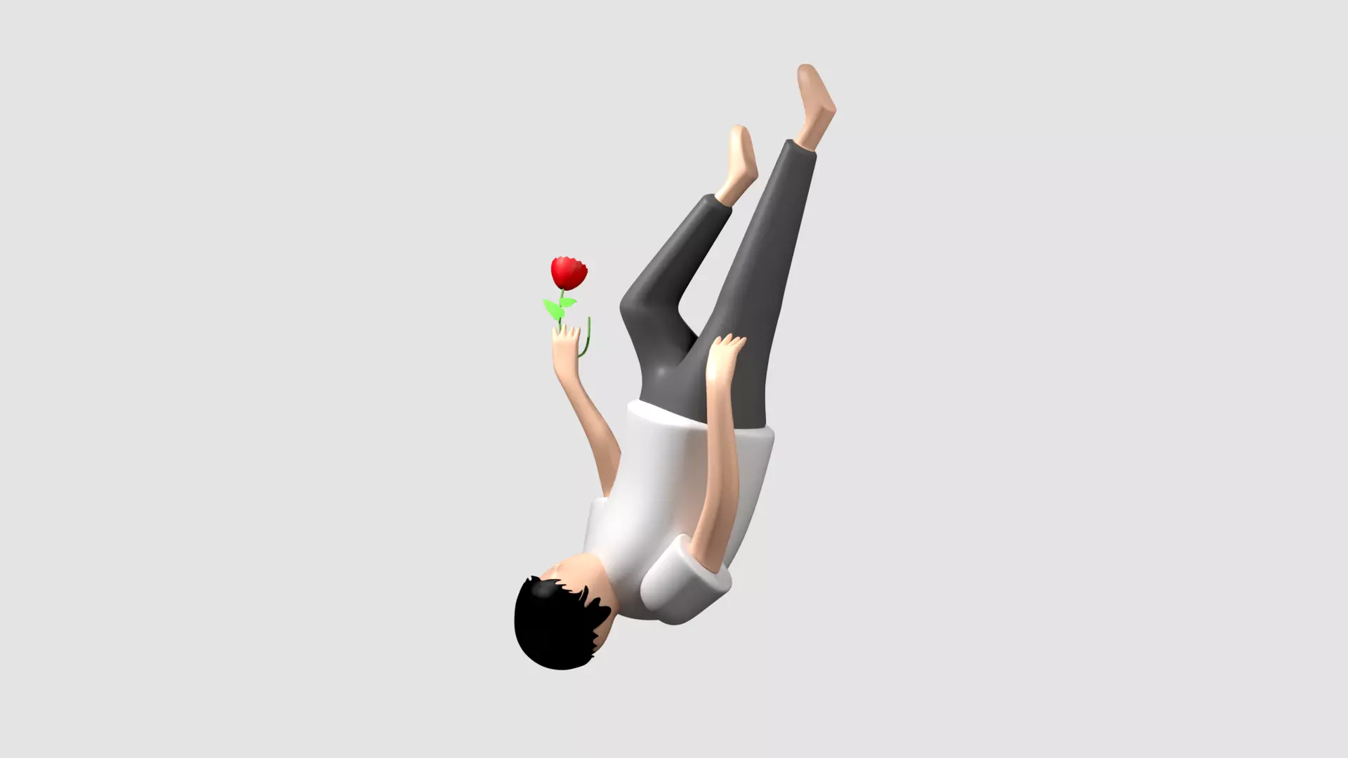 Man Falling Down Illustation 3D model_0