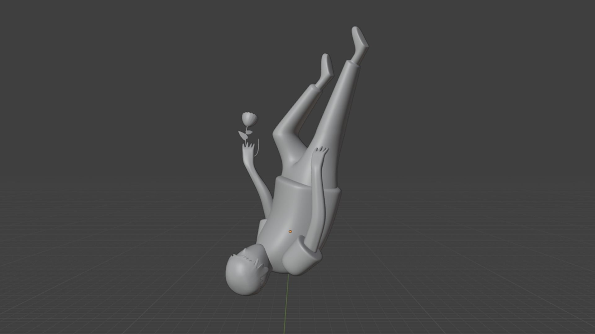 Man Falling Down Illustation 3D model_5