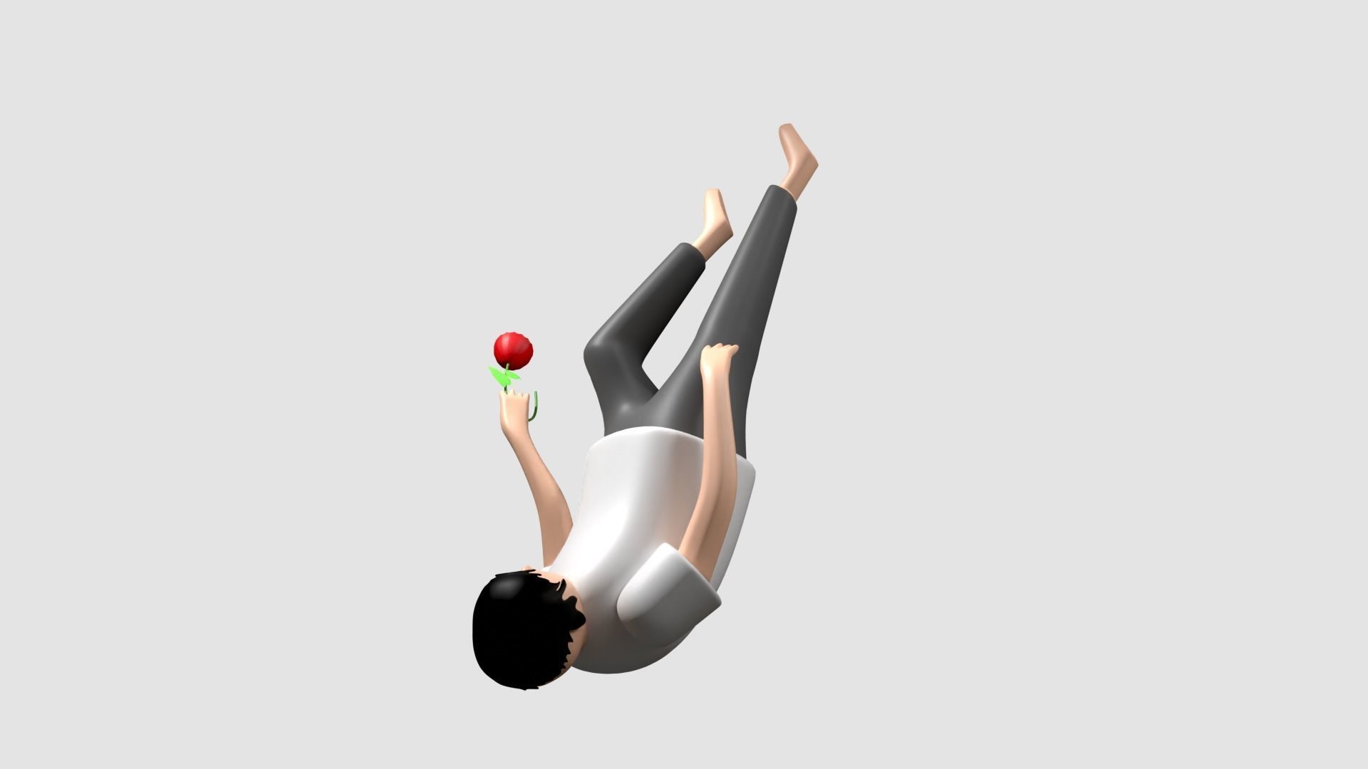 Man Falling Down Illustation 3D model_2