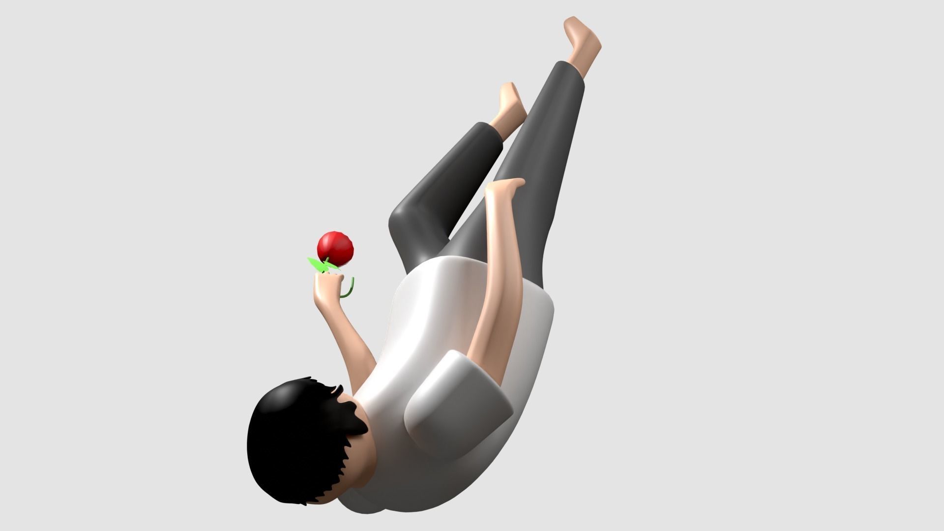 Man Falling Down Illustation 3D model_3