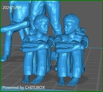 Family with sleeping dog 3D print model