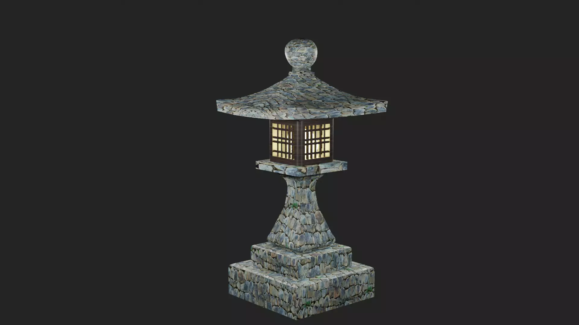 TOWNLIGHT WITH STONE TEXTURED Free 3D model