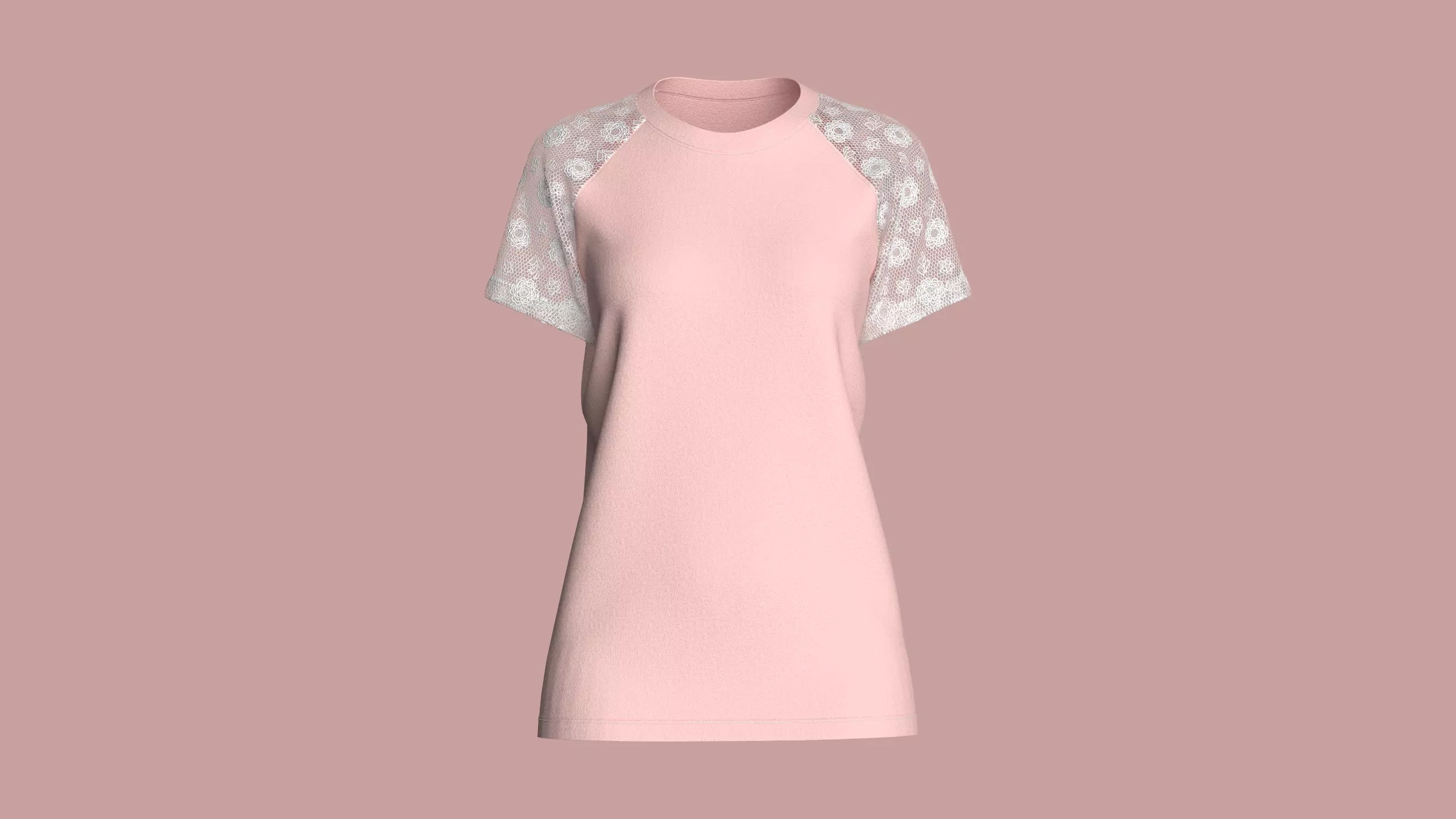 Ladies Raglan Tops 3D model_0