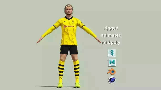 T-Pose Rigged Julian Brandt Borussia Dortmund