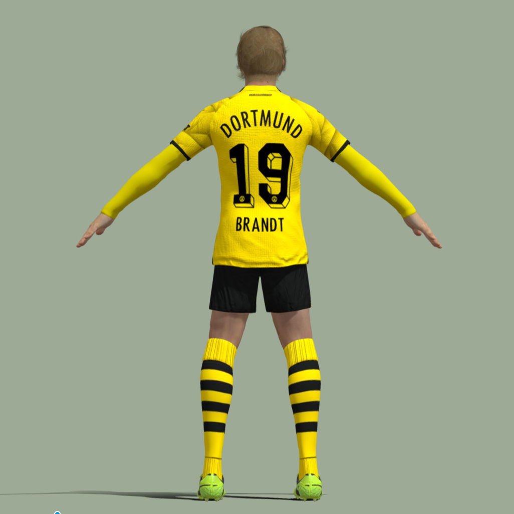 T-Pose Rigged Julian Brandt Borussia Dortmund 3D model_4