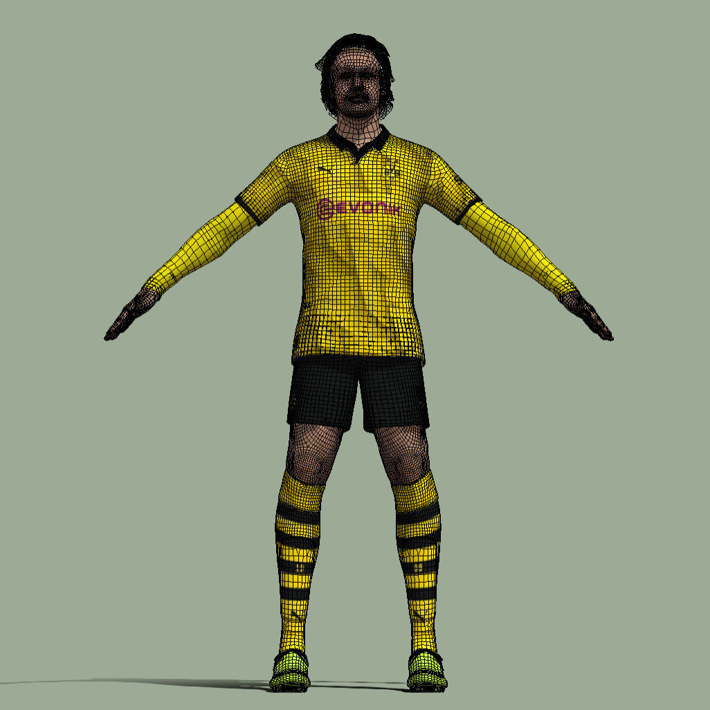 T-Pose Rigged Julian Brandt Borussia Dortmund 3D model_5