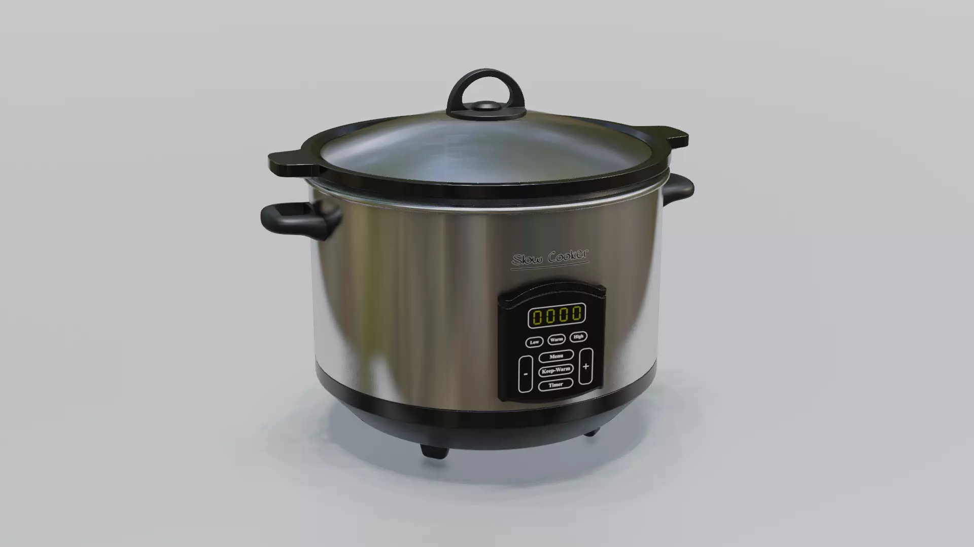 Slow Cooker Low-poly 3D model_0