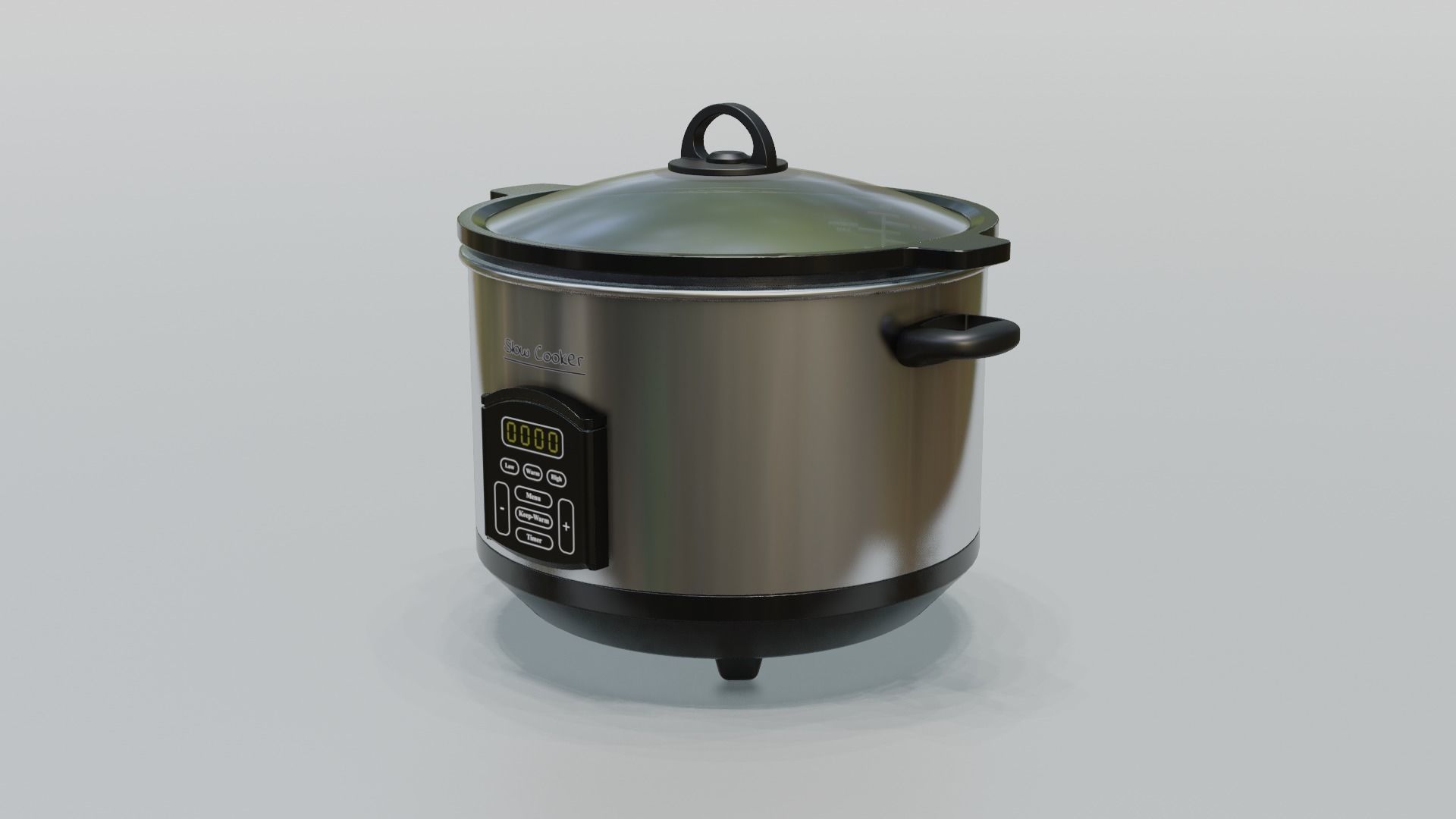 Slow Cooker Low-poly 3D model_1