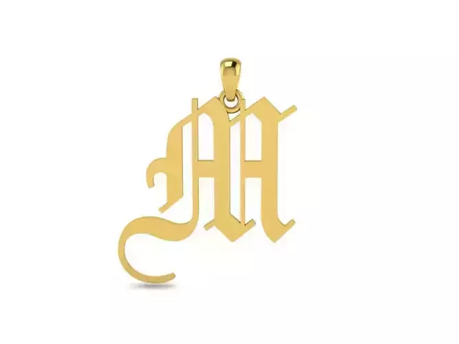 Olde English Pendant Letter M