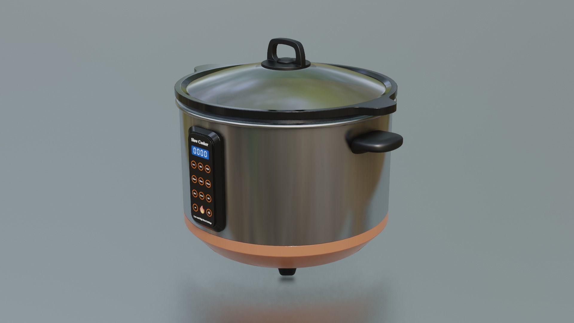 Slow Cooker Low-poly 3D model_1