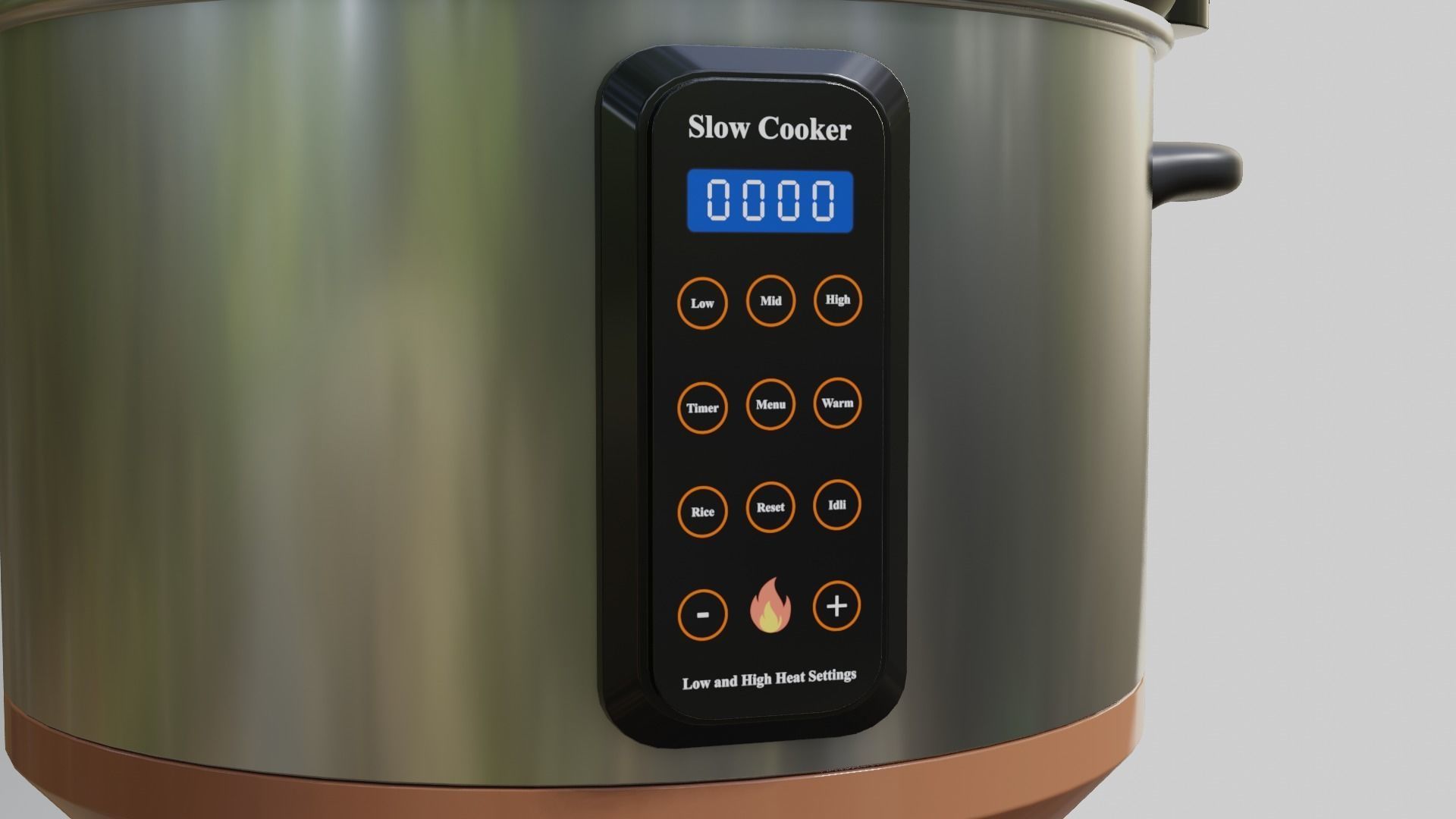 Slow Cooker Low-poly 3D model_4
