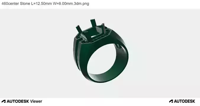 Men Ring With Emerald Cut Center Stone