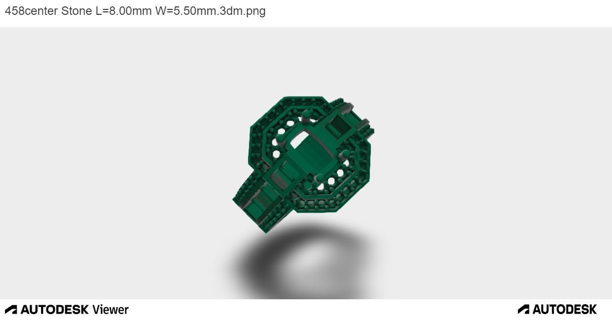 Men Ring With Emerald Cut Center Stone 3D print model_7
