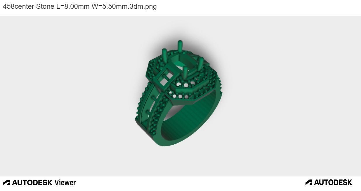 Men Ring With Emerald Cut Center Stone 3D print model_3