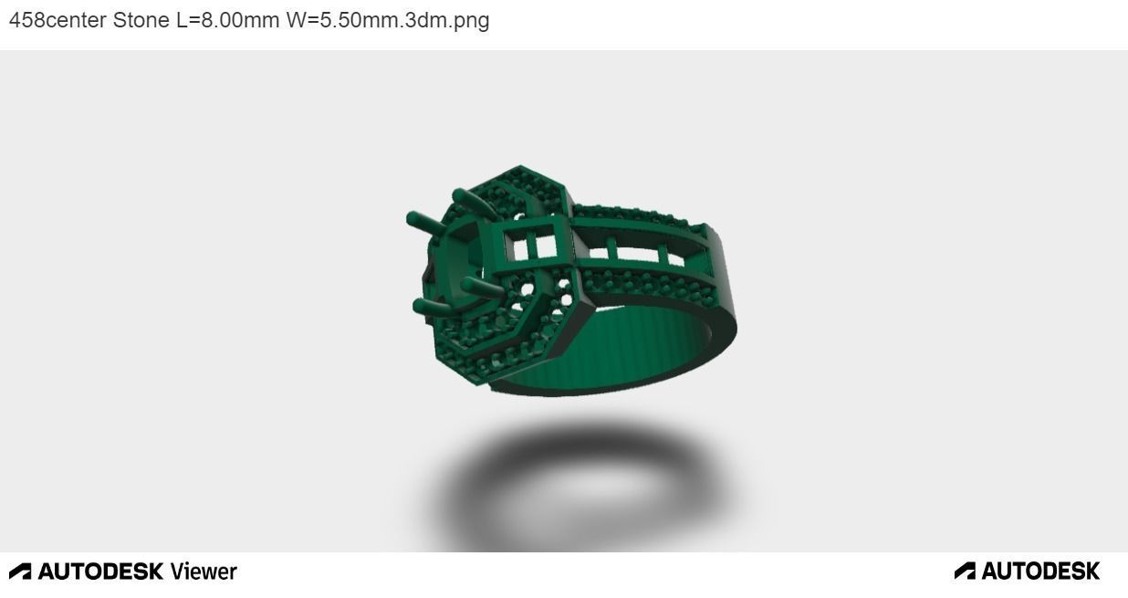 Men Ring With Emerald Cut Center Stone 3D print model_5