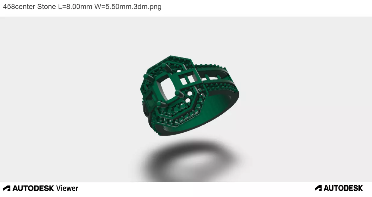 Men Ring With Emerald Cut Center Stone 3D print model_0