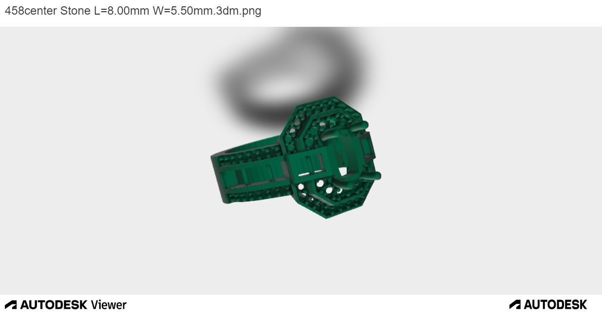 Men Ring With Emerald Cut Center Stone 3D print model_4