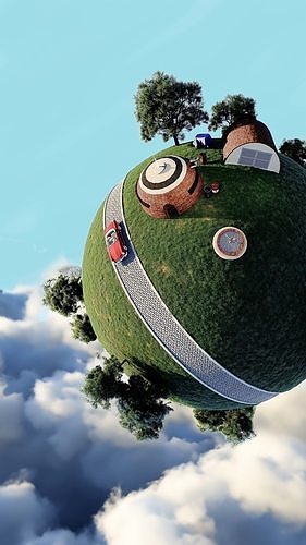 Realistic King Kai Planet from Dragonball 3D model