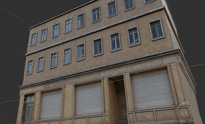 Ultra realistic building apartment shop Low-poly 3D model 4