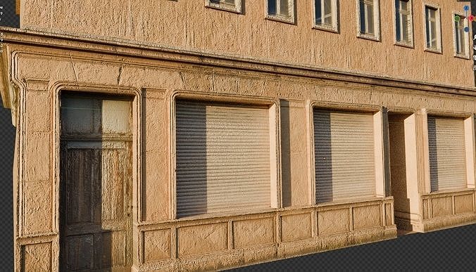 Ultra realistic building apartment shop Low-poly 3D model 3