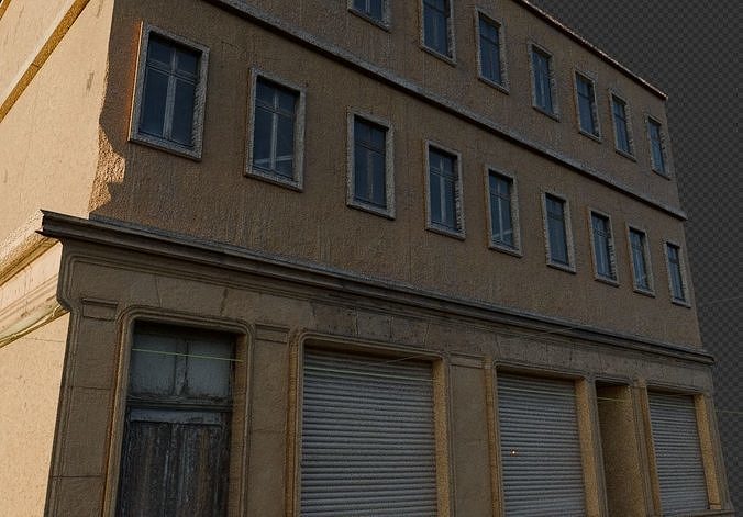 Ultra realistic building apartment shop Low-poly 3D model 6