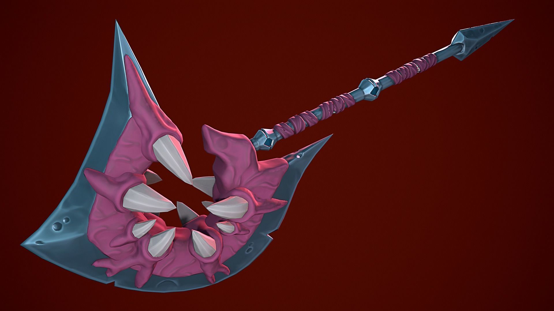 Stylized Weapon Axe Low-poly 3D model_4