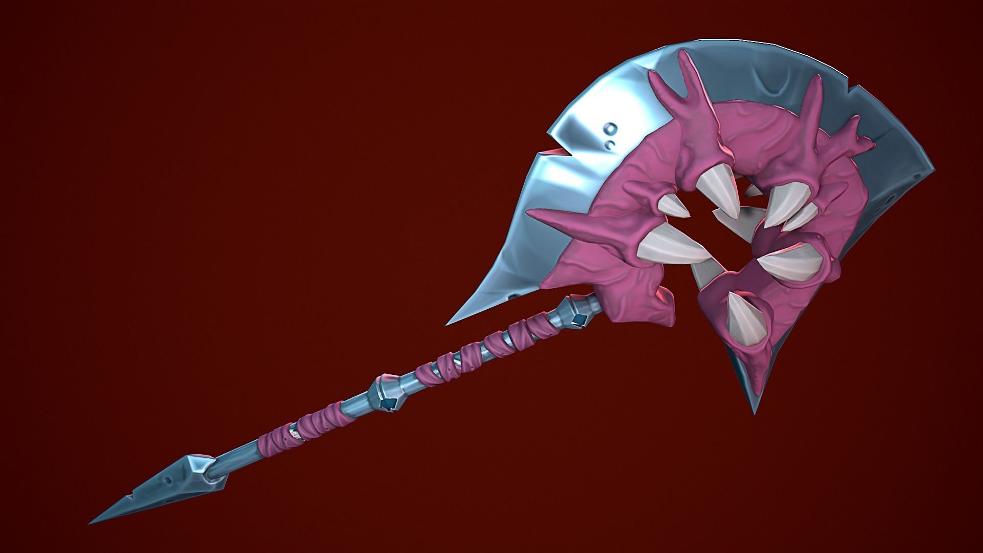 Stylized Weapon Axe Low-poly 3D model_2