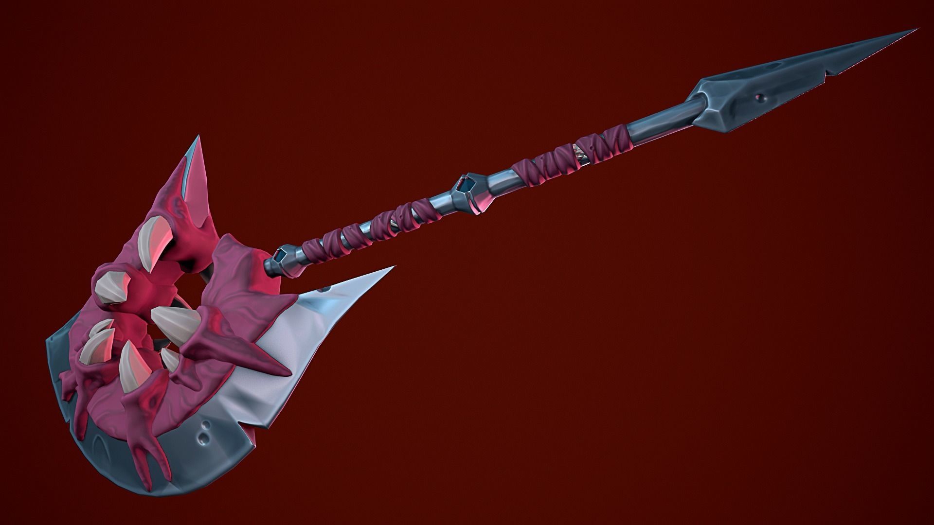 Stylized Weapon Axe Low-poly 3D model_3