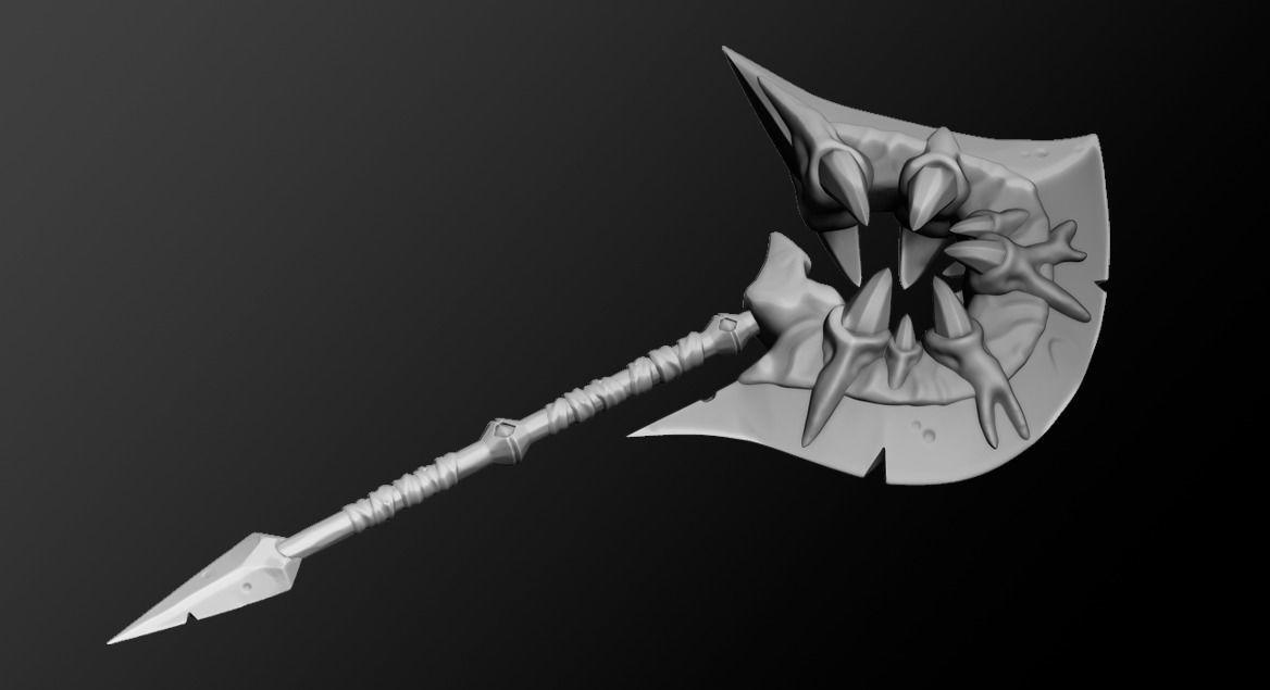 Stylized Weapon Axe Low-poly 3D model_5