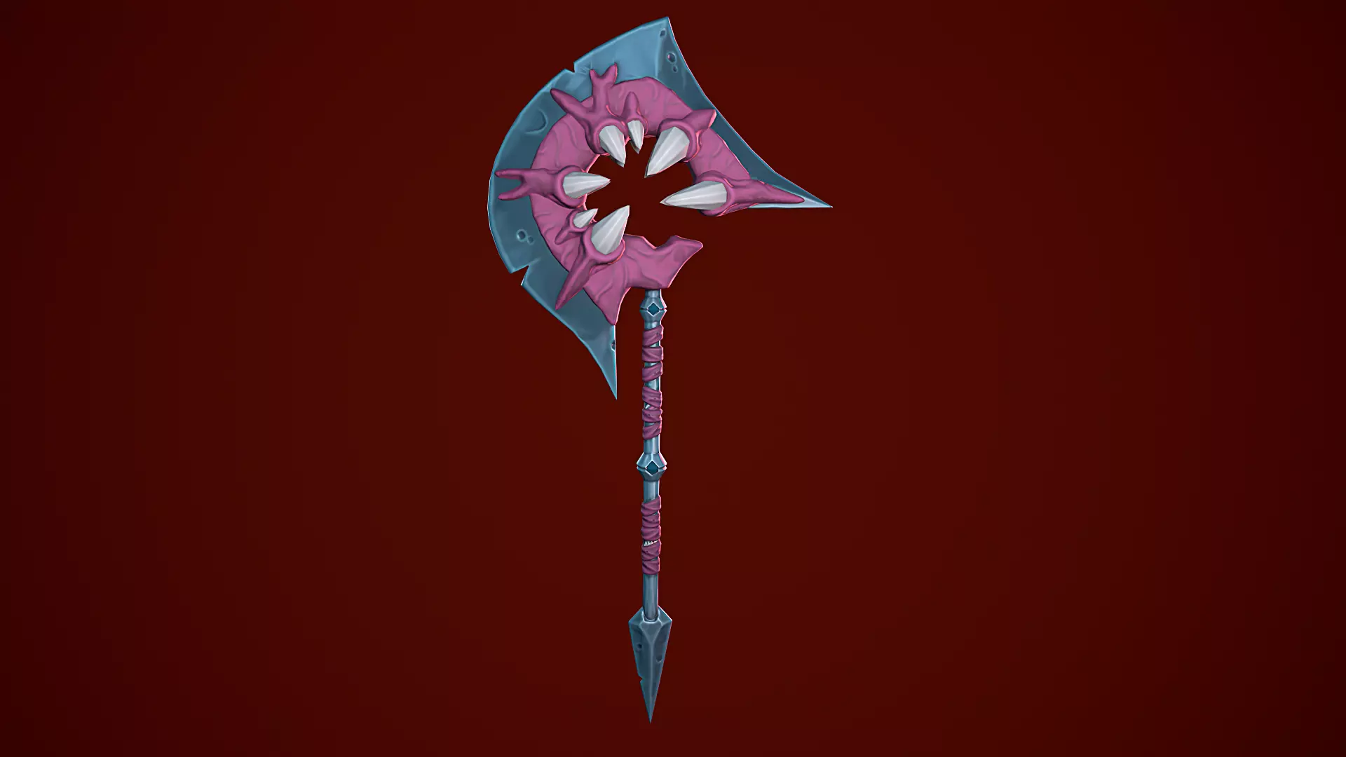 Stylized Weapon Axe Low-poly 3D model_0