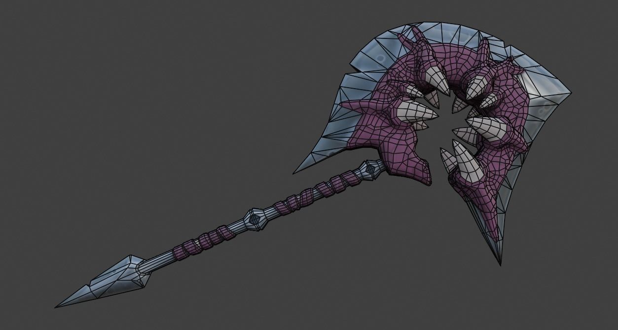 Stylized Weapon Axe Low-poly 3D model_6