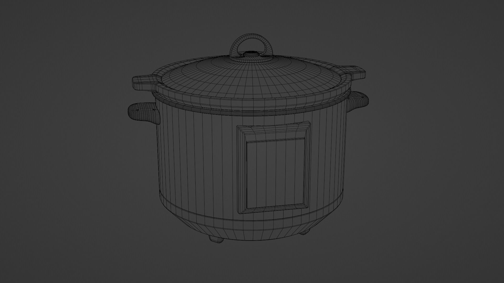 Slow Cooker Low-poly 3D model_7