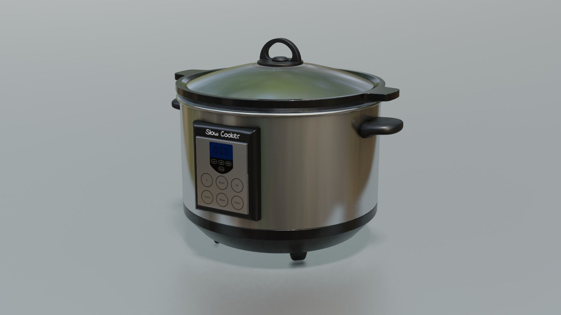 Slow Cooker Low-poly 3D model_1