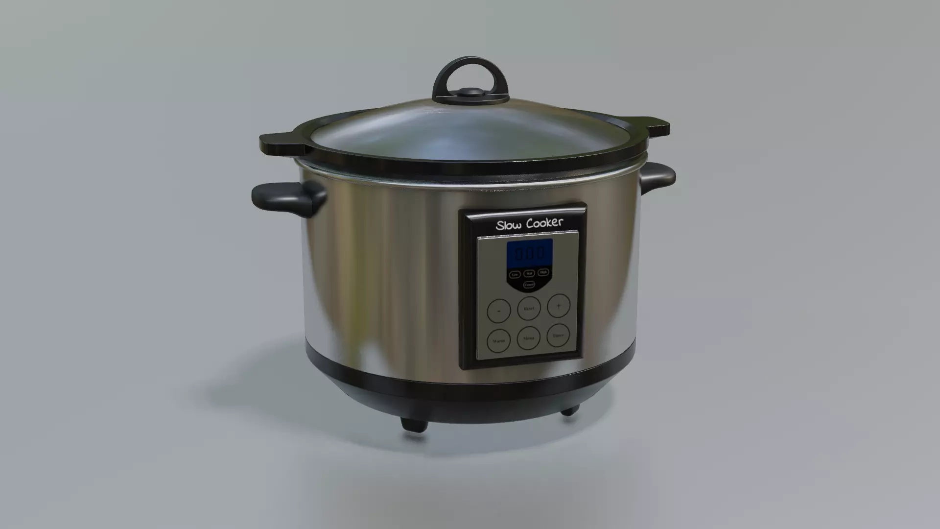 Slow Cooker Low-poly 3D model_0